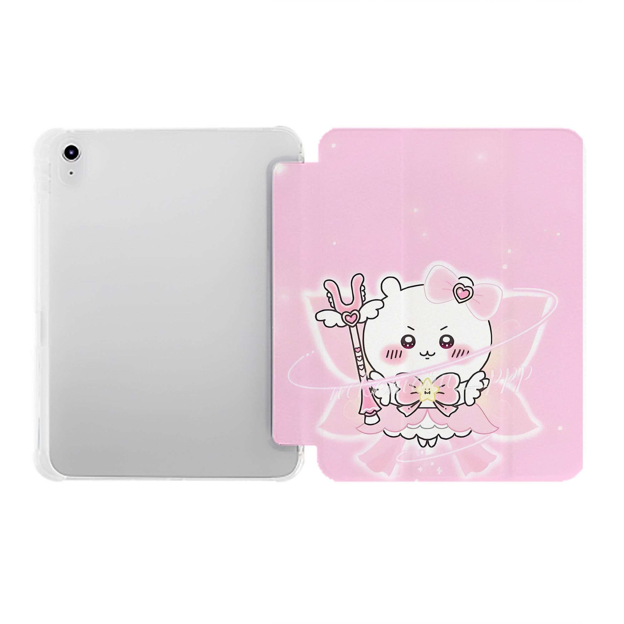 （画像用） ちいかわ Chii-kawa IPad ケース ペン収納付き 三つ折りスタンド PUレザー×シリコン 対応機種9.5/10.5/10.9インチ